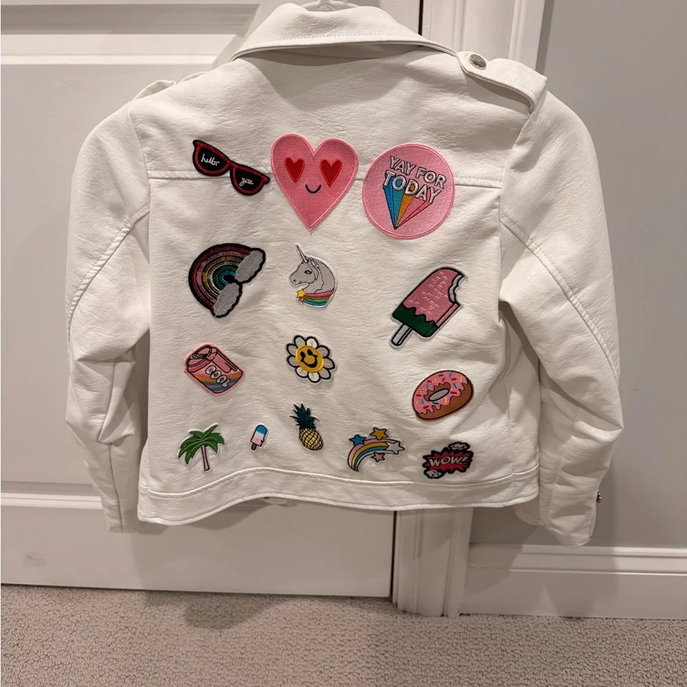 Lola + The Boys White Jacket with Fun Patches - Picture 3 of 4
